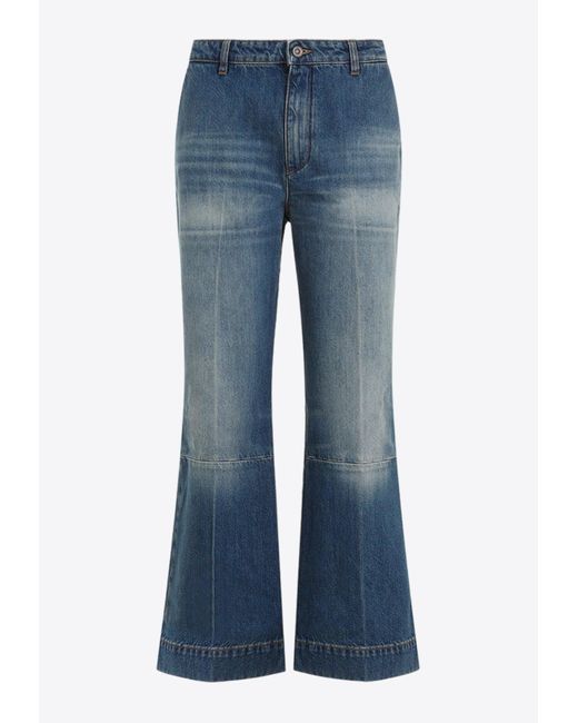 Victoria Beckham Blue Cropped Kick Jeans
