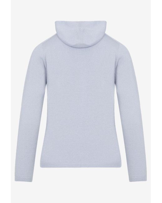 Max Mara Paprica Knitted Hooded Sweater in Blue | Lyst