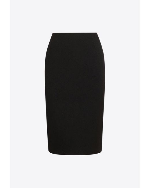 Versace Black Wool Pencil Skirt