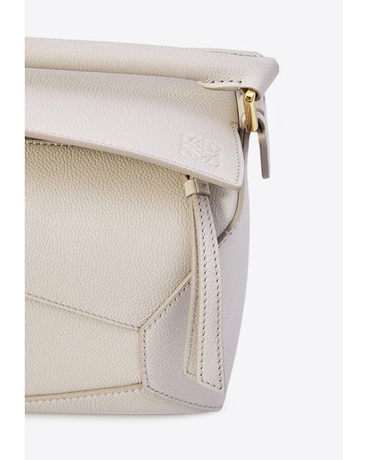 Loewe White Small Mastice Puzzle Edge Crossbody Bag
