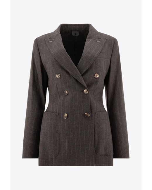 【MAX MARA】MARACAS pinstriped blazer Max Mara Maracas Pinstriped Blazer in Black | Lyst