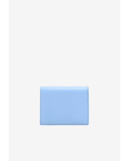 Ferragamo Blue Logo Stamp Compact Wallet