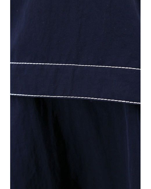 Bottega Veneta Blue Contrasting Stitching Flared Skirt