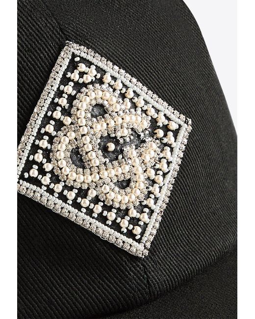 Casablanca Black Pearl Diamond Baseball Cap for men
