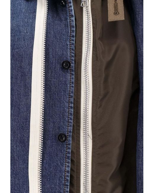Sacai Blue Denim Buttoned Jacket for men