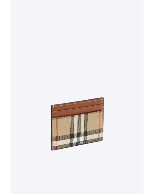 Burberry White Vintage Check Leather Cardholder