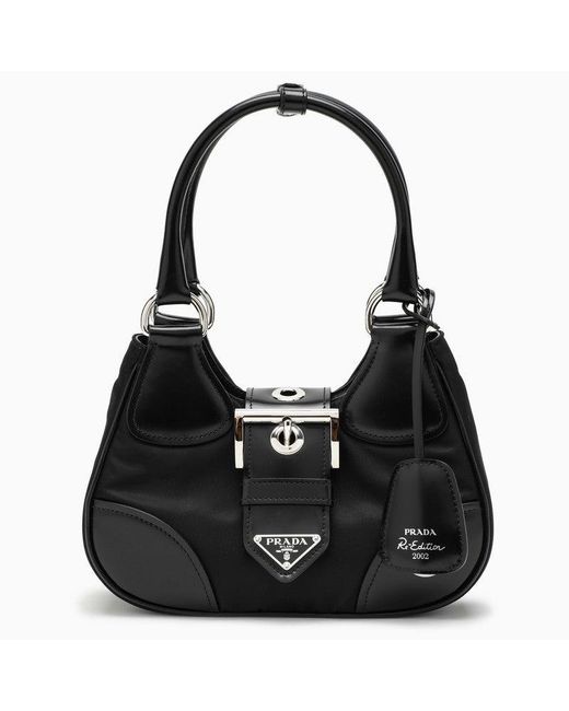 Prada Moon Bag In Black Re-nylon - Black