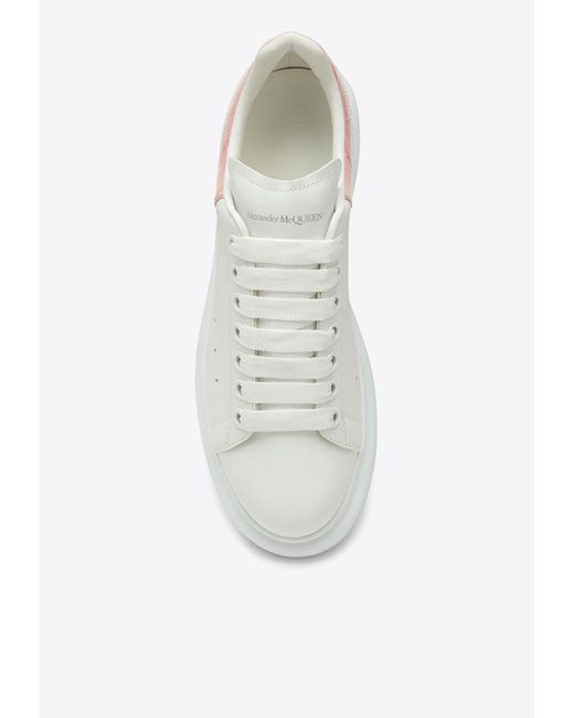 Alexander McQueen White Oversized Leather Low-Top Sneakers