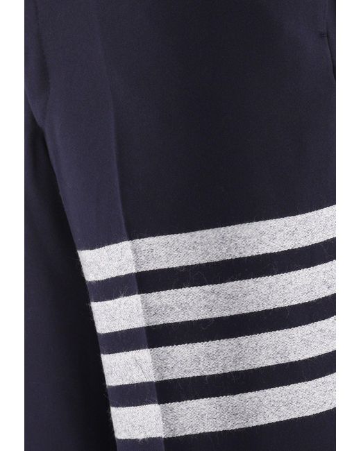 Thom Browne Blue 4-Bar Stripes Tailored Pants for men