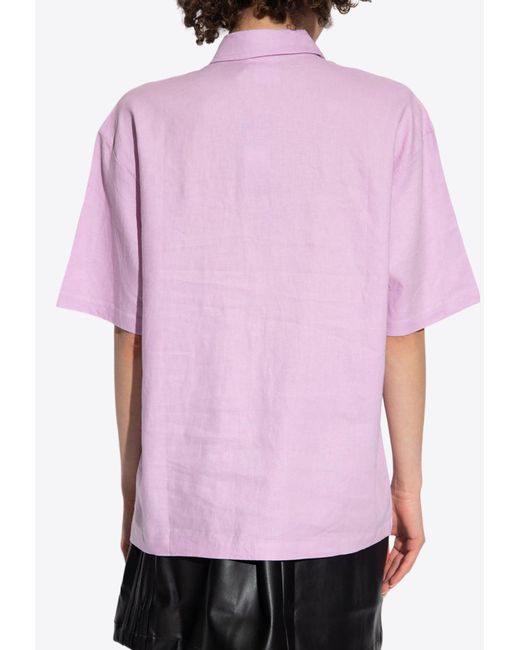 Adidas Originals Pink Logo-Detail Short-Sleeved Shirt