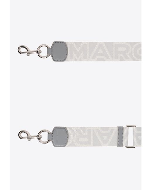 Marc Jacobs White The Outline Logo Webbing Strap