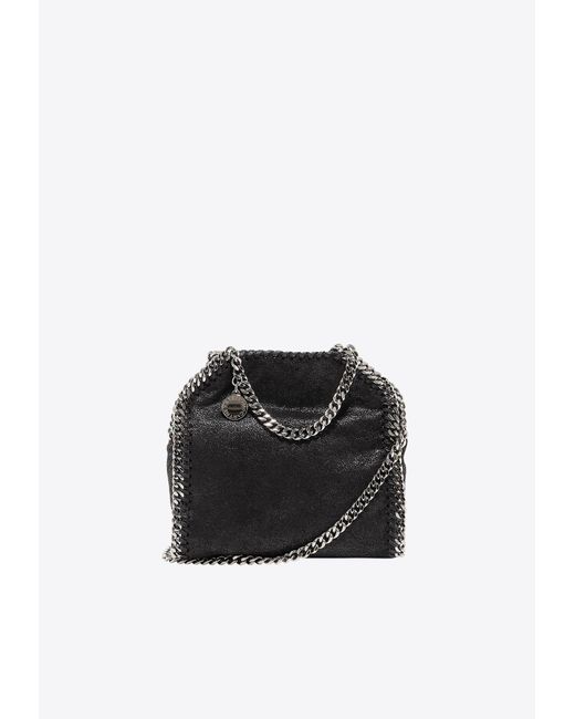 Stella McCartney Black Tiny Falabella Logo-Charm Tote Bag
