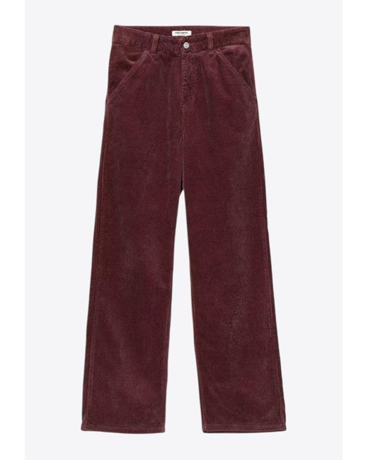 Carhartt Red Simple Straight Corduroy Pants