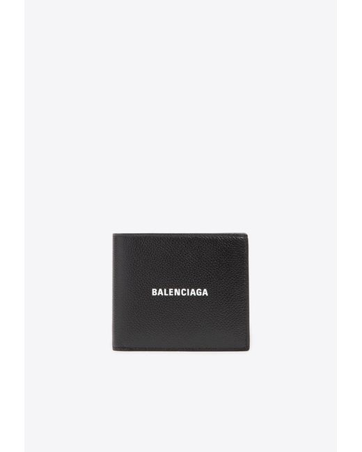 Balenciaga White Logo-printed Cash Square Bi-fold Wallet for men