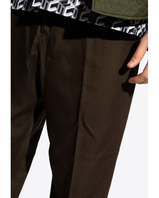 Emporio Armani Green Sustainable Drawstring-Waist Pants for men