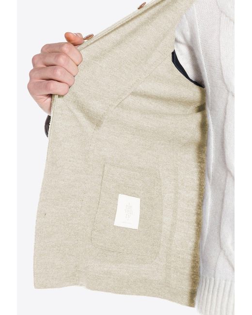 Eleventy Natural Wool Knitted Overshirt Jacket for men