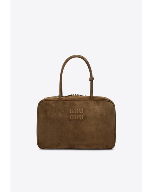 Miu Miu Brown Beau Suede Shoulder Bag