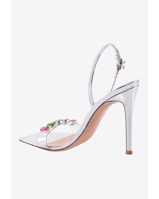 Gianvito Rossi Pink Ribbon Candy 105 Crystal-Embellished Sandals