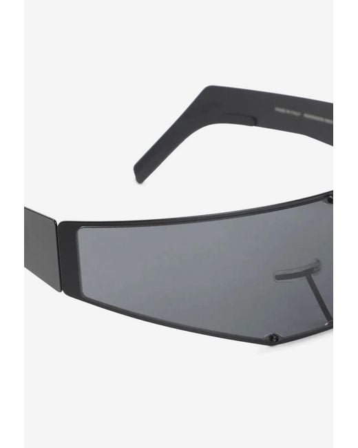 Rick Owens Gray Cyclops Shield Sunglasses for men