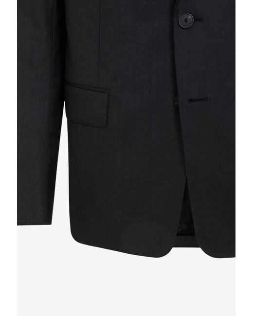 Lanvin Black Single-Breasted Tailored Blazer for men