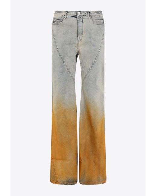 Rick Owens Gray Degrade Bootcut Jeans for men
