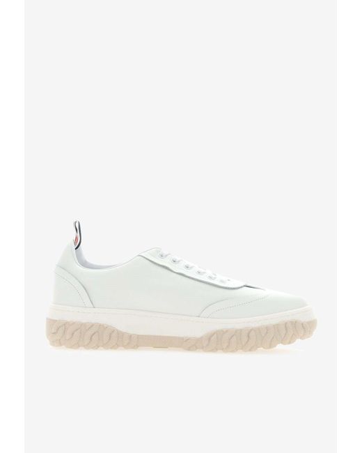 Thom Browne White Field Low-Top Sneakers for men