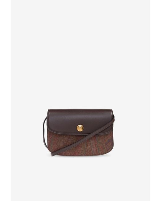 Etro White Paisley Jacquard Shoulder Bag