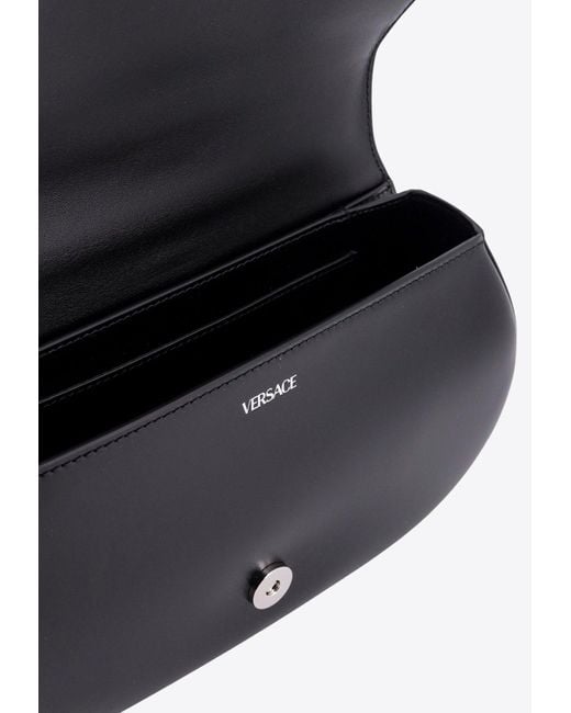 Versace Black Greca Goddess Leather Top Handle Bag