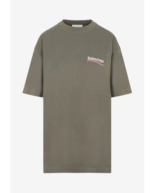 Balenciaga Gray Logo-print Short-sleeved T-shirt