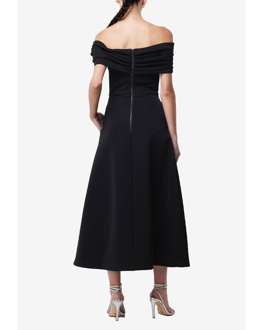 Mossman Black Wistful Off-Shoulder Maxi Dress