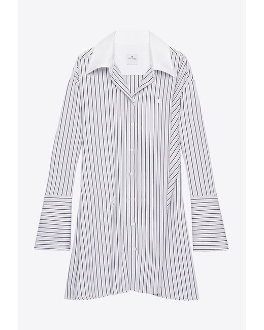 Courreges Multicolor Twist Striped Mini Shirt Dress