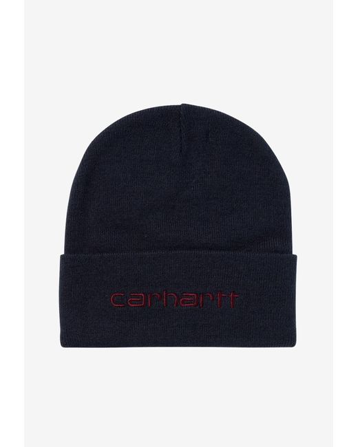 Carhartt Blue American Script Beanie for men