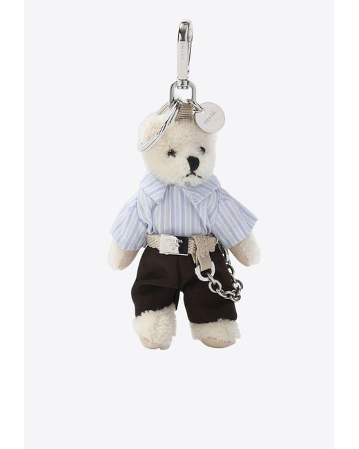 PRADA TRICK ORSETTO ビアンコ Prada Trick Orsetto Keychain in White | Lyst