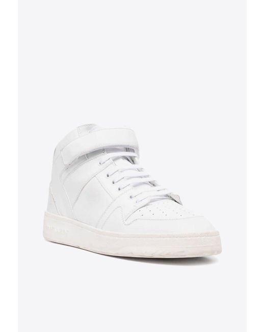 Saint Laurent White Lax High-Top Sneakers for men