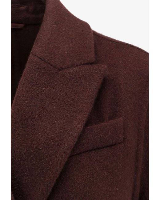 Brunello Cucinelli Purple Essential Double-Breasted Coat