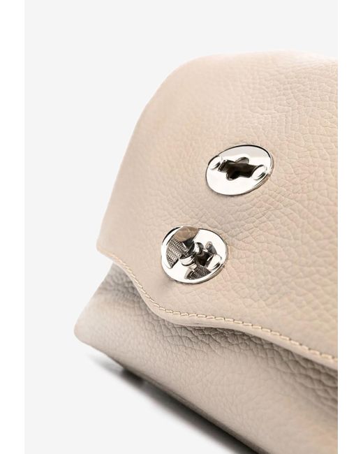 Zanellato White Baby Postina Daily Pebbled Leather Top Handle Bag