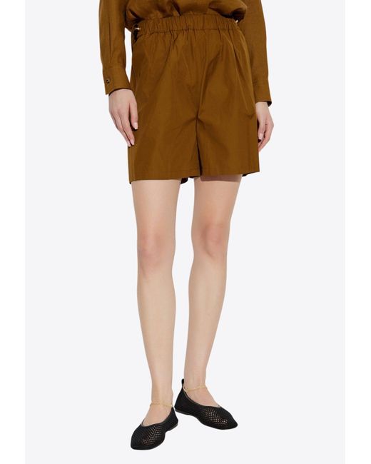 Max Mara Green Haway Mini Shorts With Side Drawstring