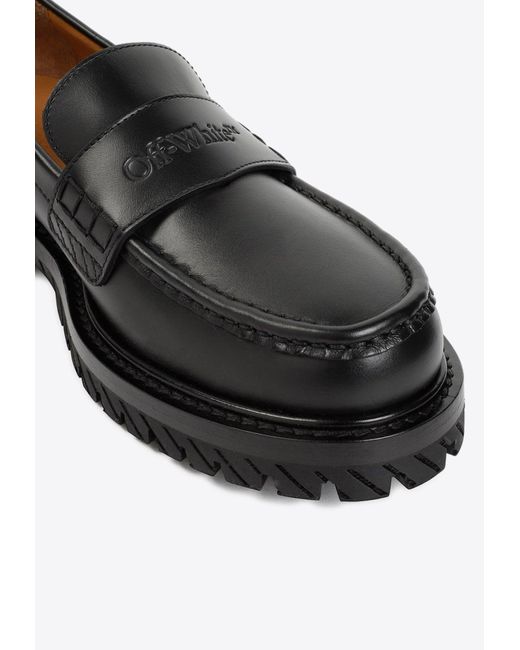 Off-White c/o Virgil Abloh Black Military Chunky Loafers