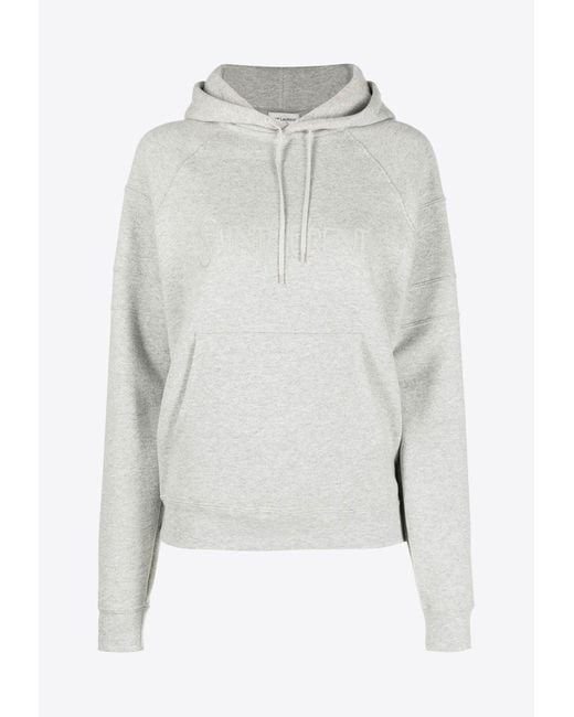 Saint Laurent Gray Premium Hoodie With Drawstring