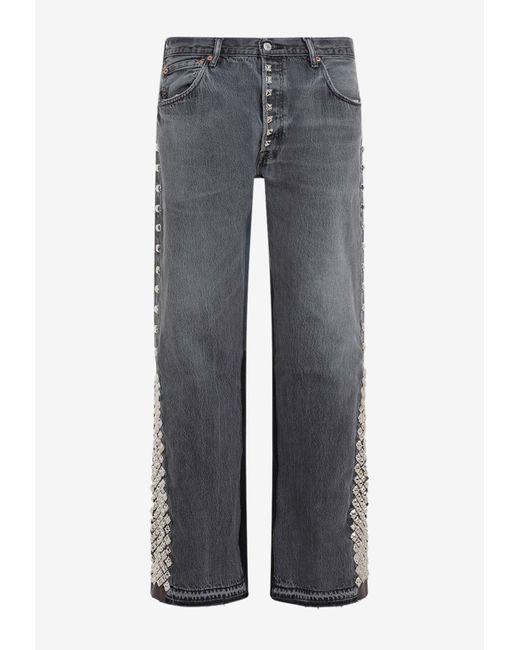GALLERY DEPT. Gray Studded Flare Jeans for men