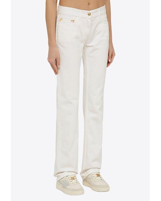 Palm Angels White Straight-Leg Basic Jeans