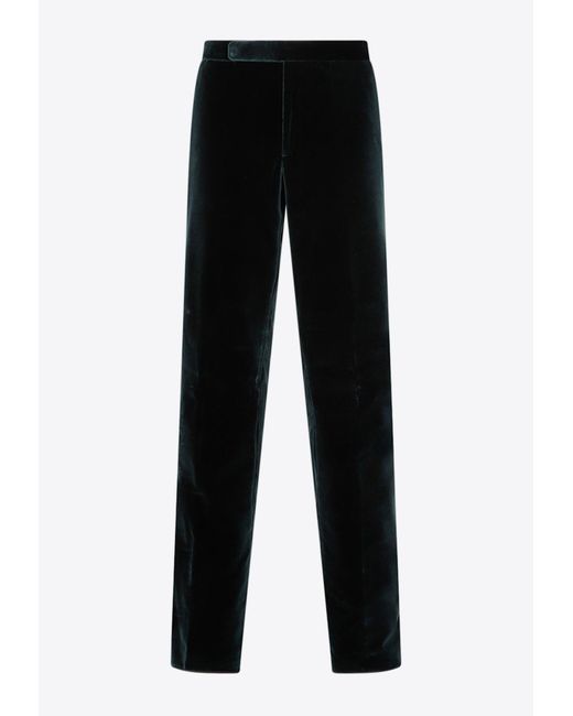 Ralph Lauren Velvet Tailored Pants in Black for Men Lyst