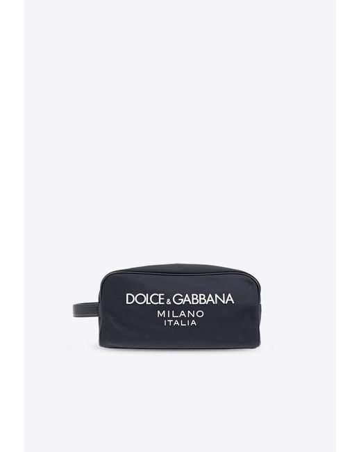 Dolce & Gabbana Blue Dg Milano Logo Pouch Bag for men