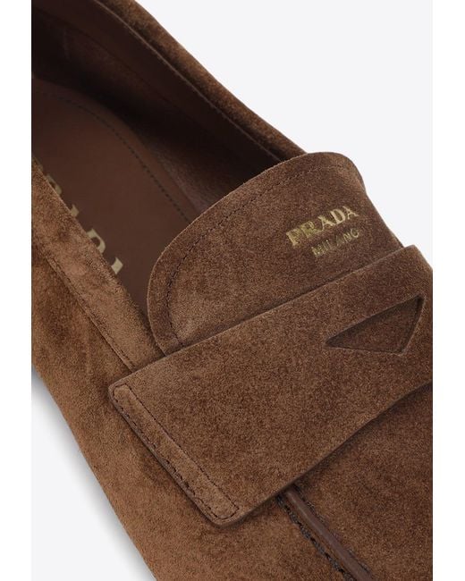 Prada Brown Essential Leather Loafer for men