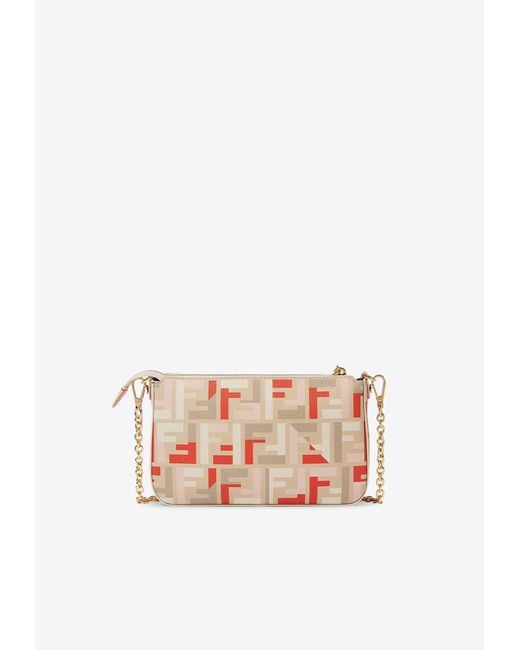 Fendi White Monogram Clutch Bag