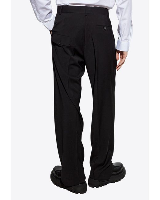 Moschino Black Wool Tailored Pants for men