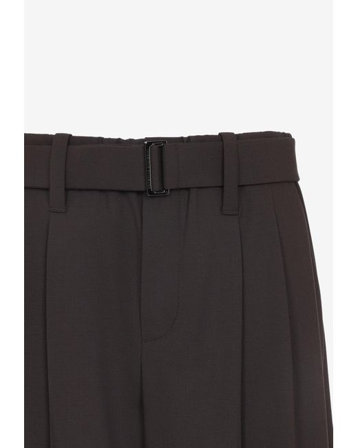 Brunello Cucinelli Brown Belted Cropped Pants