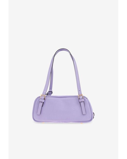 Versace Purple Tag Bowling Leather Shoulder Bag