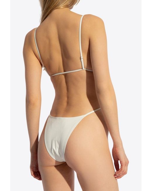 Saint Laurent White Backless One-Piece Swimsuit