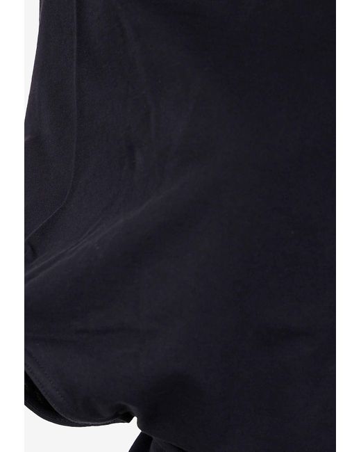 Rick Owens Blue Draped Funnel-Neck Top